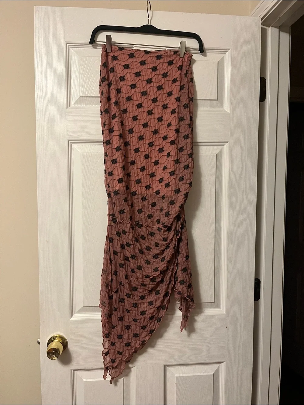 FREE PEOPLE Margot Convertible Maxi Skirt Dress Asymmetrical Pink Black Size XS